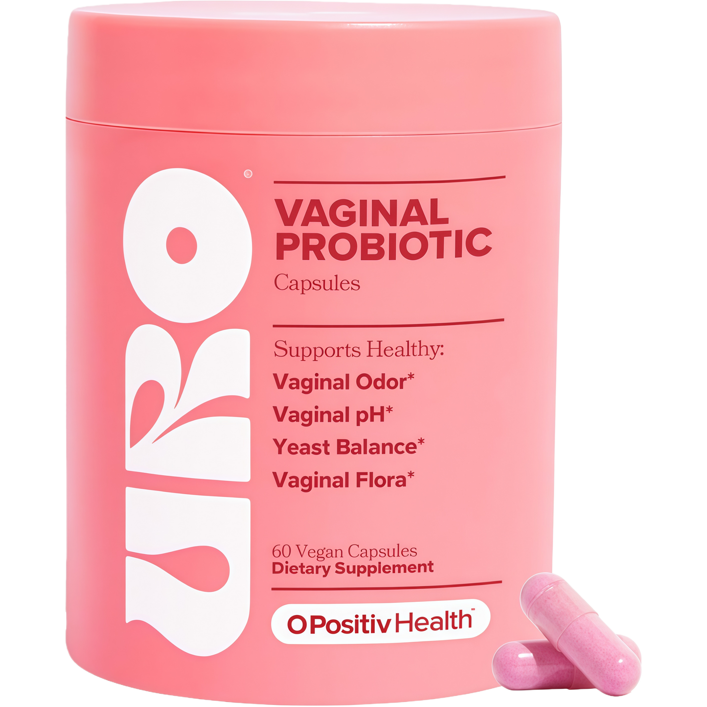 O Positiv URO Vaginal Probiotics for Women pH Balance with Prebiotics & Lactobacillus – Vaginal Health Supplement – Promote Healthy Vaginal Odor & Flora, 60 Count (Pack of 1), 1 Month Supply