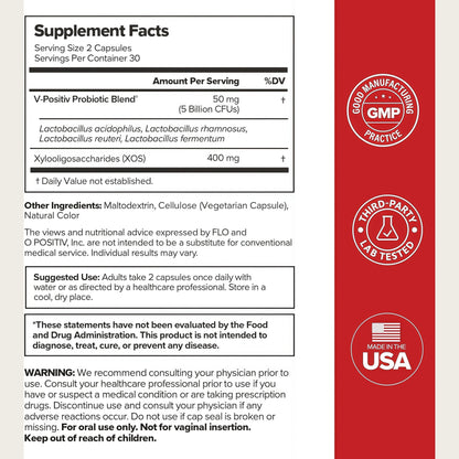 O Positiv URO Vaginal Probiotics for Women pH Balance with Prebiotics & Lactobacillus – Vaginal Health Supplement – Promote Healthy Vaginal Odor & Flora, 60 Count (Pack of 1), 1 Month Supply